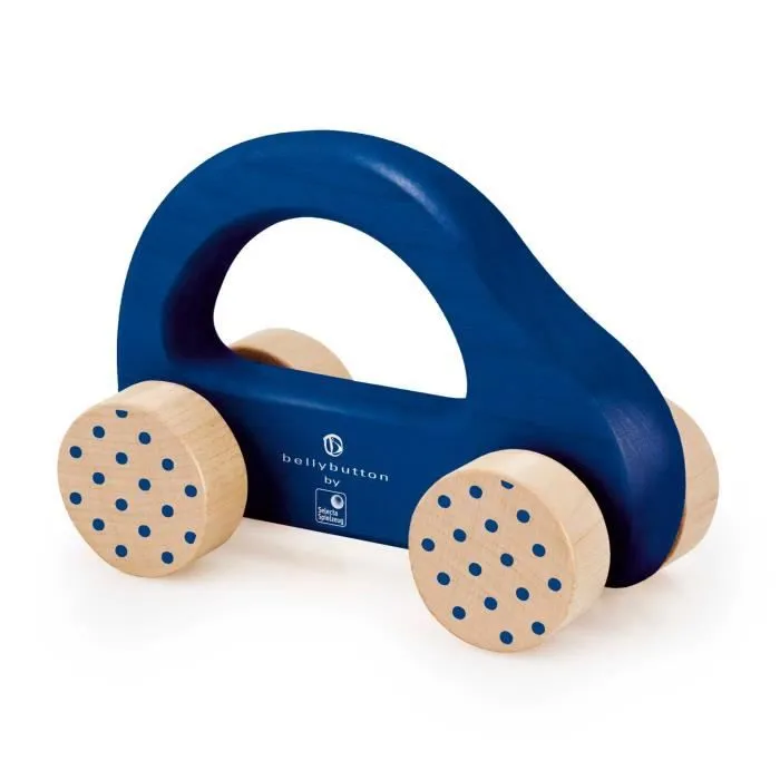 Voiture à pousser en bois - SELECTA - Petite voiture rapide bleue - Mixte - 6 mois - Bébé-0