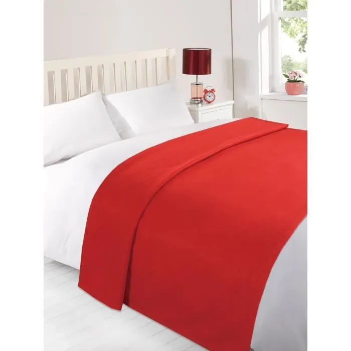 Plaid - DREAMSCENE - Rêver molletonné doux mou chaud - Rouge - Polaire - 120 x 150cm-0