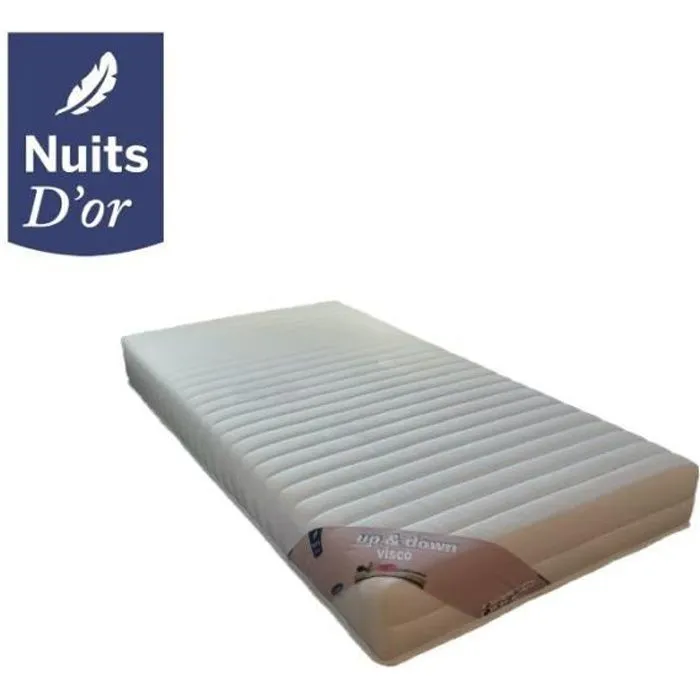 Up&Down Visco Matelas Ferme pour Sommier électrique ou mécanique - Mémoire de Forme 55 Kg/m3 - 20 Cm (80x200)-0
