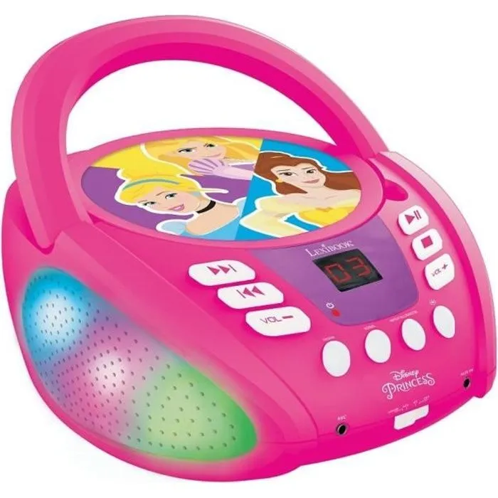 Lecteur CD Bluetooth Disney Princess avec Effets Lumineux-0