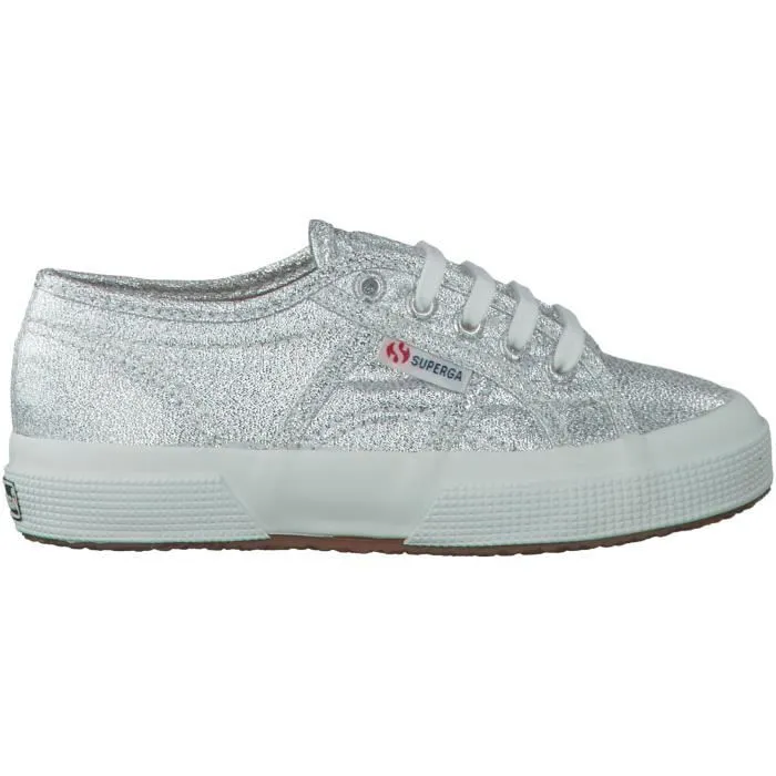 Baskets Superga LAMEJ KIDS Argent - Fille - Style Classique - Lacets - Bout Rond - Tissu Laminé-0