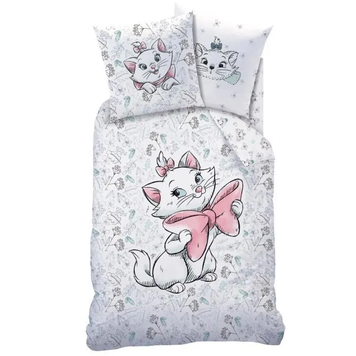 Housse de couette et taie d'oreiller Les Aristochats Floralie - Disney - 140x200 cm - 100% coton-2