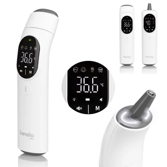 Thermomètre frontal digital LIONELO Feverscan - Sans Contact - Fonction Mémoire - LED - Alerte Fièvre - Mesure en 1 seconde-0