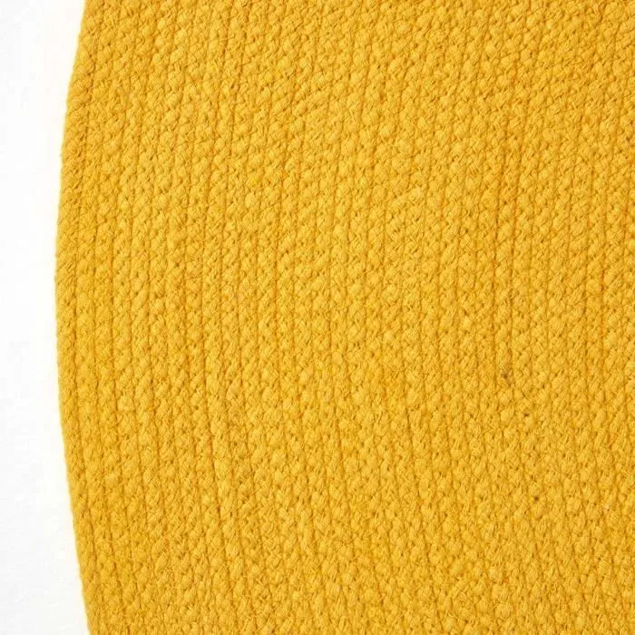 Tapis rond - Tapis - Jaune Moutarde - 150 cm - Coton - Réversible-2