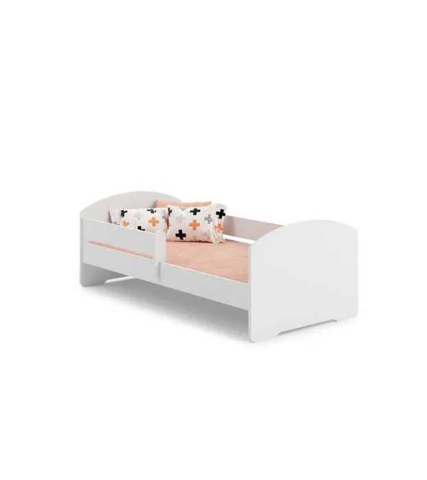 Lit enfant LOU avec balustrade et matelas inclus - Sans graphique - 160 cm x 80 cm-0