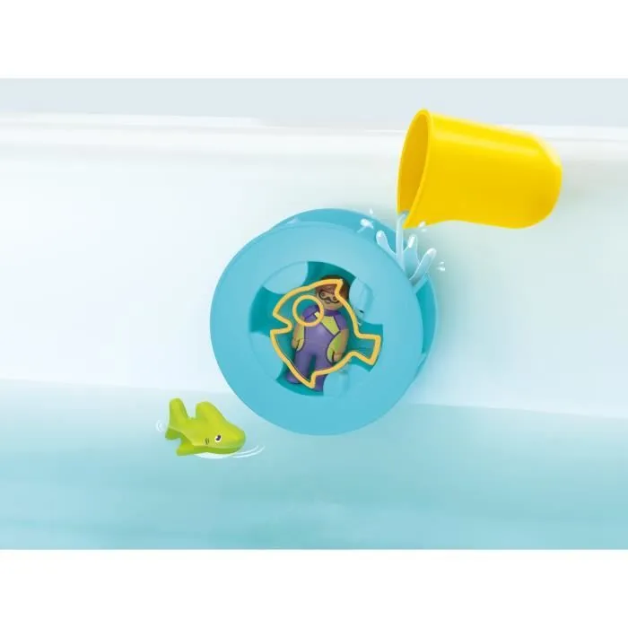PLAYMOBIL Junior 71688 Roue aquatique avec bébé requin, Jouet pour le bain, Dès 12 mois-3