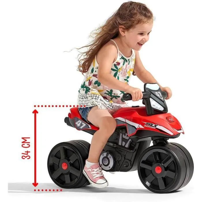 Porteur Moto Falk Racing Team - Rouge - Enfant - Falk - 2 roues - Plastique recyclé - 75,5 x 40 x 50 cm-3
