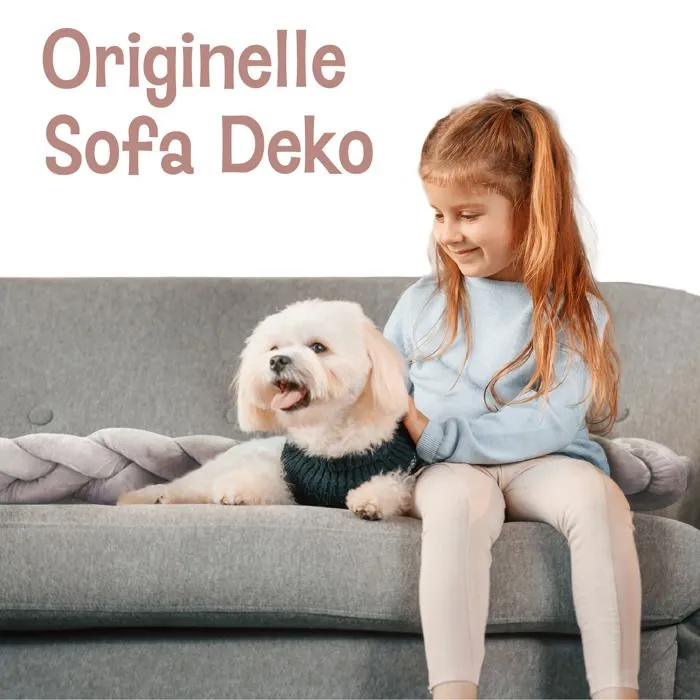 Tour de lit bebe 300 cm - tour de lit tresse bebe fille et les garçon coussin serpent bébé Gris-2