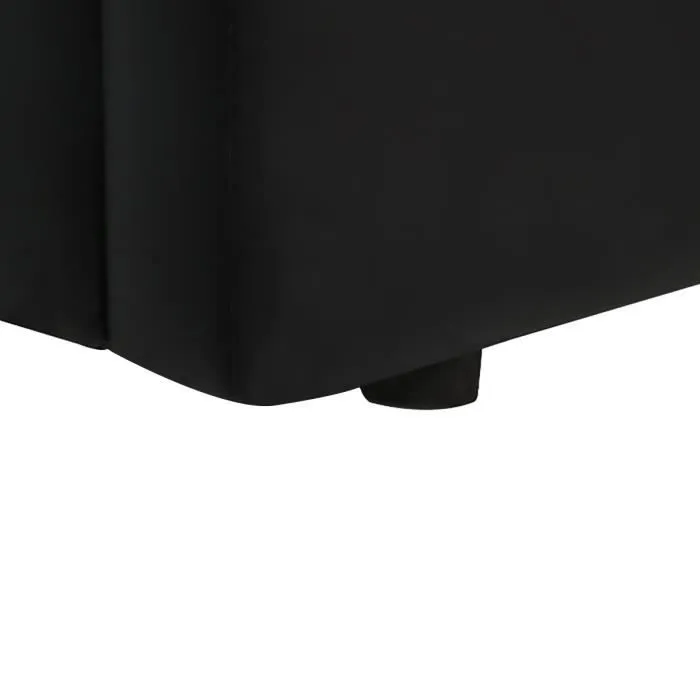 MARTIN Lit adulte 160 x 200 cm + coffre de rangement - Simili noir - Sommier inclus-5