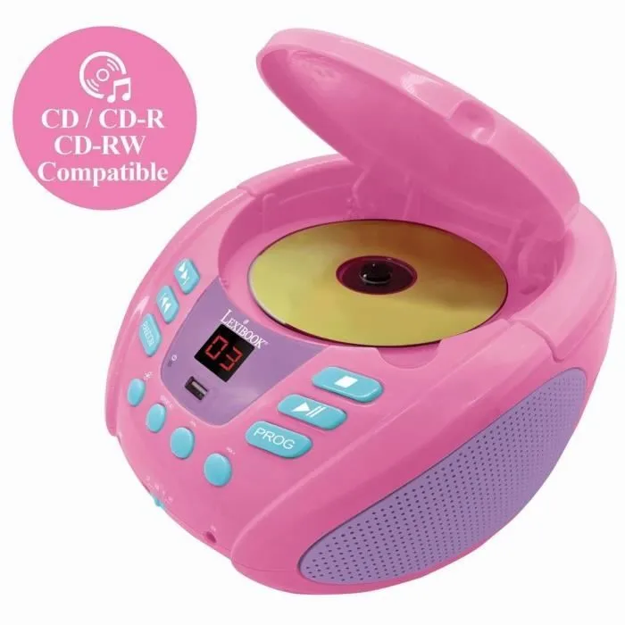 Lecteur CD Portable Bluetooth Licorne avec Effets Lumineux et USB-4