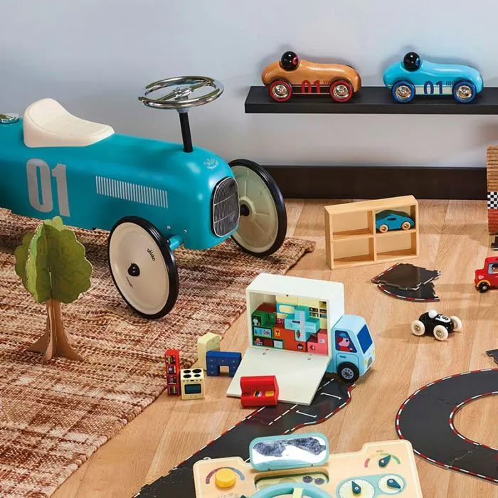 Vilac - Porteur voiture vintage bleu aqua-1