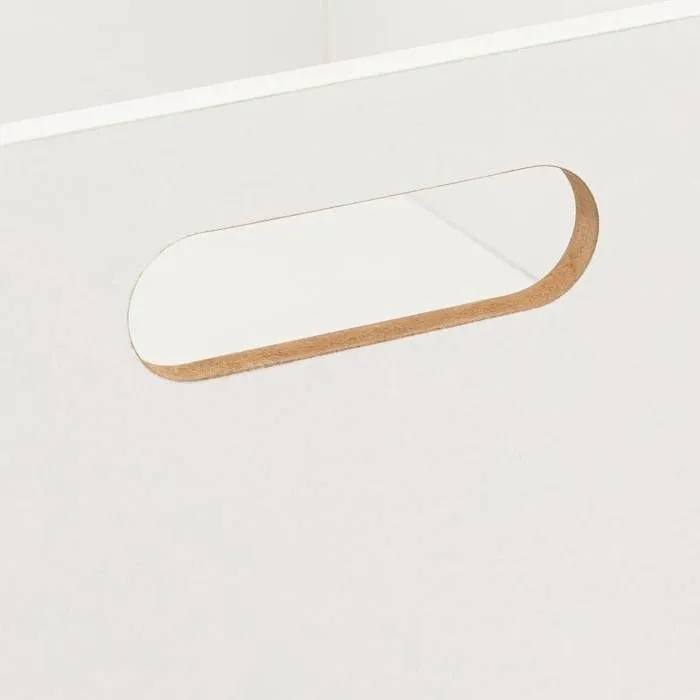 Boîte de Rangement - FIVE - 31 x 31 x 15 cm - Blanc - Bois MDF-1