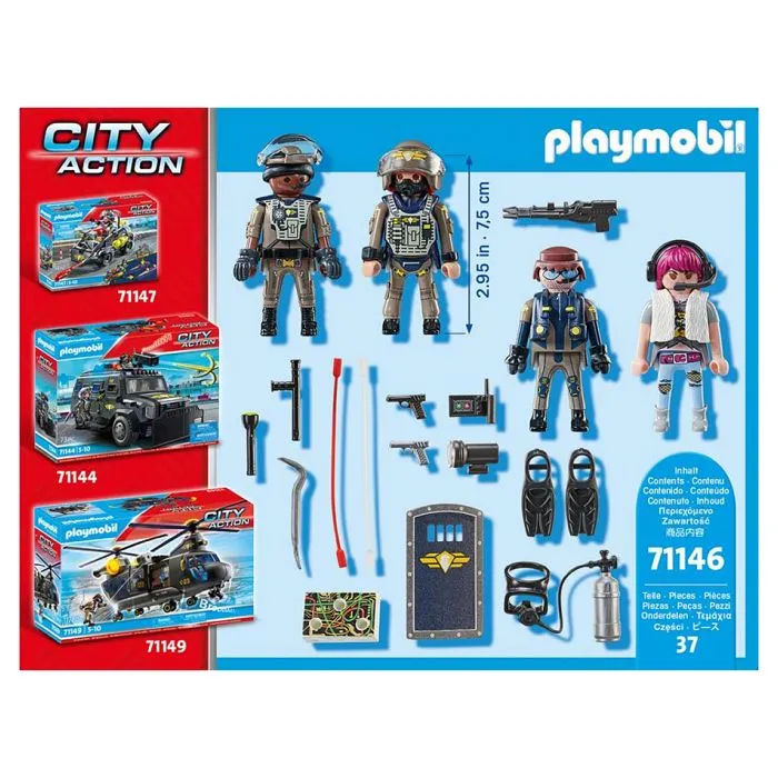 Playmobil - City Action - Equipe des forces spéciales avec bandit - Jouet d'action pour enfant de 5 ans et plus-1