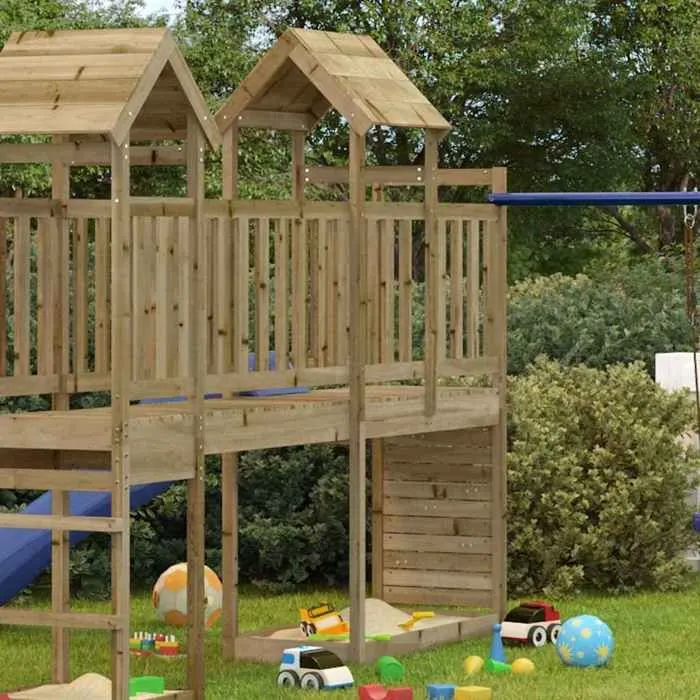 vidaXL Tour de jeu et paroi rocheuse 53x110,5x214 cm bois pin imprégné 826552-1