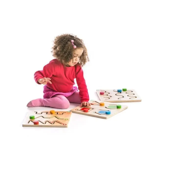 Labyrinthe niveau 2 - BSM - Travailler sur le graphisme et l'écriture - Multicolore - Enfant - 24 mois - Mixte-1