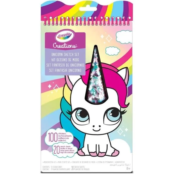 Livre de coloriage Crayola Licorne - Ensemble de crayons de couleur et autocollants inclus - Multicolore-0