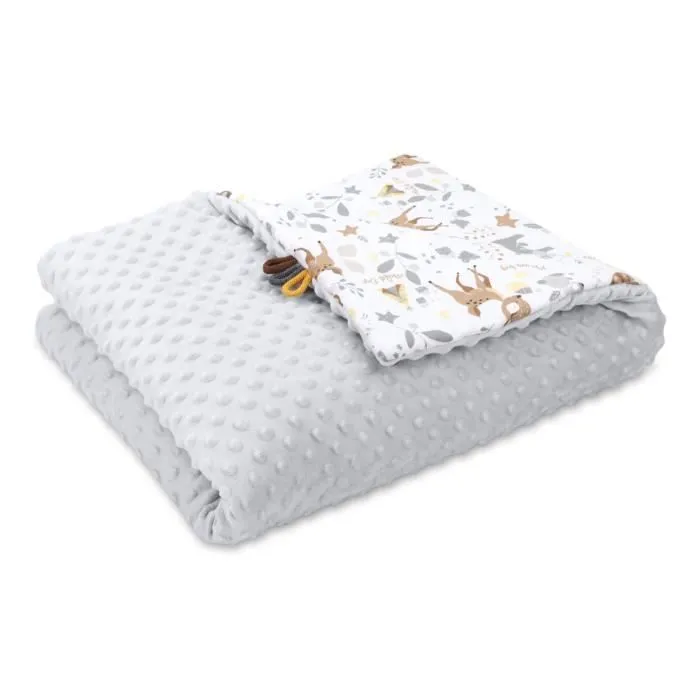 Couverture Landau Bébé Hiver avec Minky 75x100 cm - Couverture Enfant Couverture Doudou Couverture Landau Couverture Nouveau-Né Cerf-0