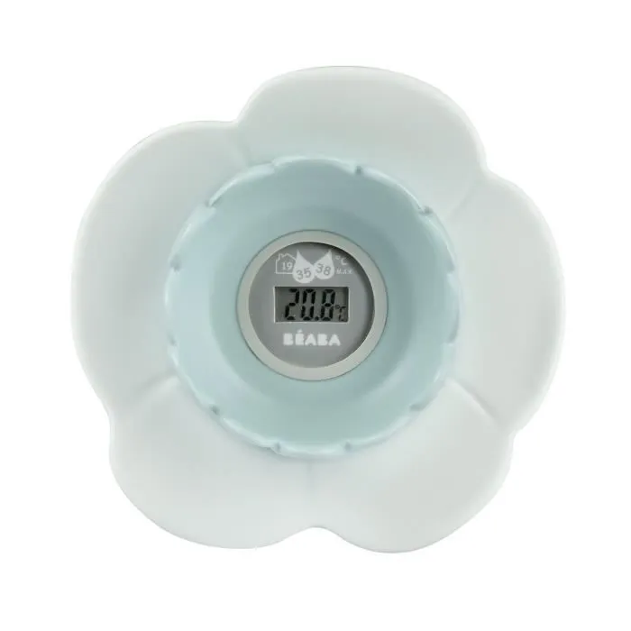 Thermomètre de bain Lotus - BÉABA - Green Blue - Multi-fonction - Forme ludique - Prise de température rapide-0