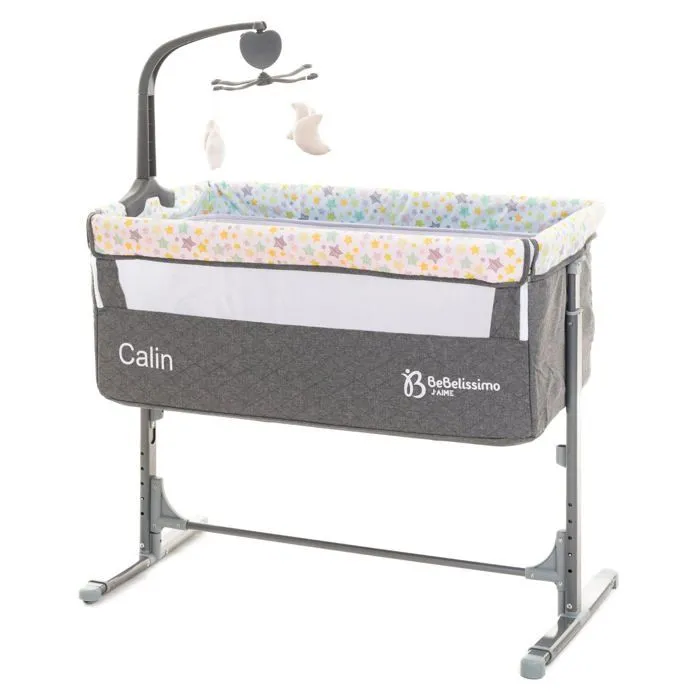 BEBELISSIMO - Lit Cododo - berceau bébé - lit bébé - Calin avec mobile musical - dès la naissannce - gris-0