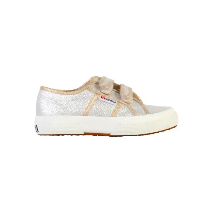 Bebeboutik Basket enfant SUPERGA Lamestrapj Gris Argent Dore Fermeture a scratches