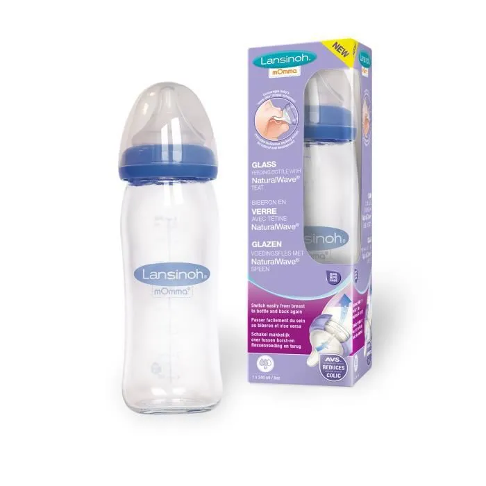 LANSINOH Biberon Verre Natural Wave 240 ml-1
