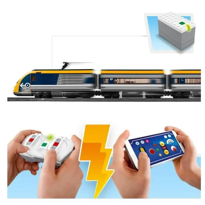 LEGO® 60197 City Le train de Passagers Télécommandé Bluetooth, Moteur à pile, Jouet enfant 6 ans, Rails et Accessoires-2