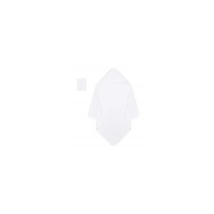 Cape de bain + gant - Tartine et Chocolat - Monogramme - Blanc - Mixte - 0 mois - Naissance-1