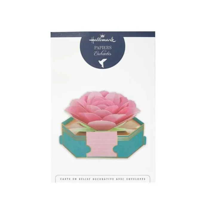 Carte Pop Up 3d - HALLMARK - Fleur De Lotus - Blanc - Adulte - Femme-1