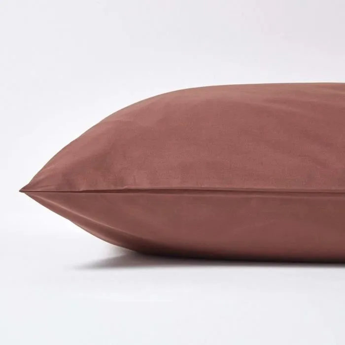Taie d'oreiller - Homescapes - Chocolat - 40 x 80 cm - 100% Coton égyptien - 200 fils-1