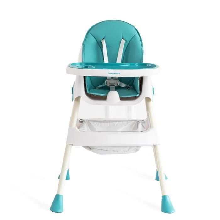 K IKIDO chaise haute évolutive pliable et ajustable avec table à manger pour enfants - charge 15KG  - Vert-0