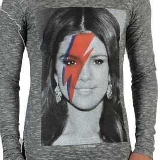 Tee Shirt Little Eleven Paris Selena LS Selena Gomez Mixte - Gris-3