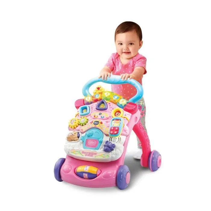 Trotteur parlant 2 en 1 VTECH - Super Trotteur - Rose pour bébé de 9 à 36 mois-1