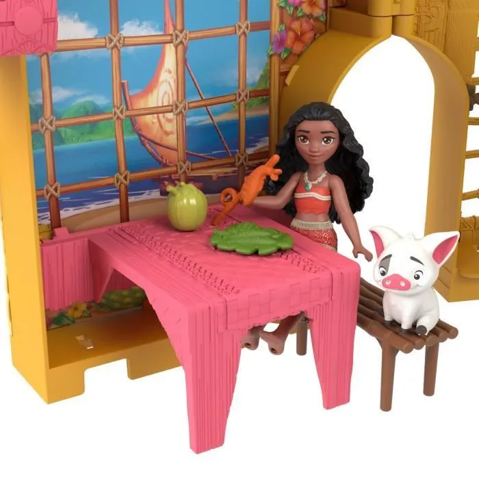 Disney Vaiana Histoires à empiler Coffret de maison de poupée avec une petite poupée Vaiana, 1 ami animal et 9 accessoires - MATTEL-4