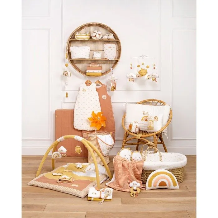 Doudou mouchoir soleil en coton blanc-3