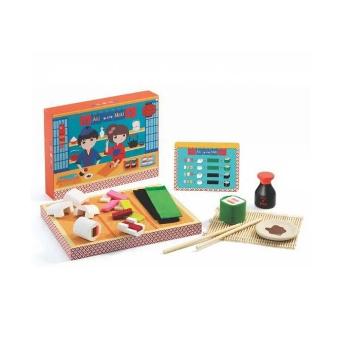 Jeu d'imitation - DJECO - Petit restaurant Japonais - Orange et multicolore - Bleu - Enfant - Fille-0