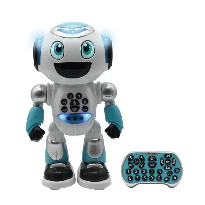 Powerman® Robot Programmable avec Quiz, Musique, Jeux, lancer de disque, histoires et télécommande (Anglais)-0