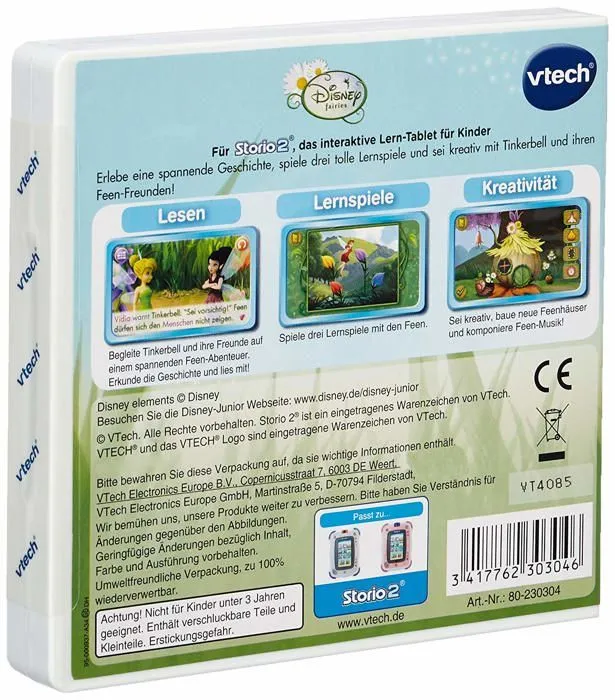 Jeu pour console educative Vtech - 80-230304 - Jeu educatif Fee Clochette (Storio 2, Storio 3S)-1