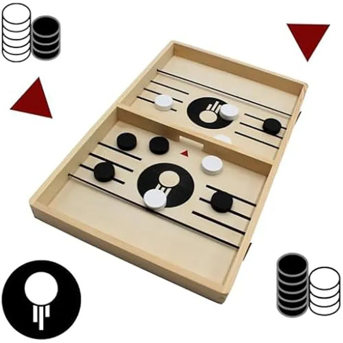 Jeu de Table - MAD MONKEY - Sling Puck - Bois de qualité - 2 joueurs ou plus - Intérieur-1