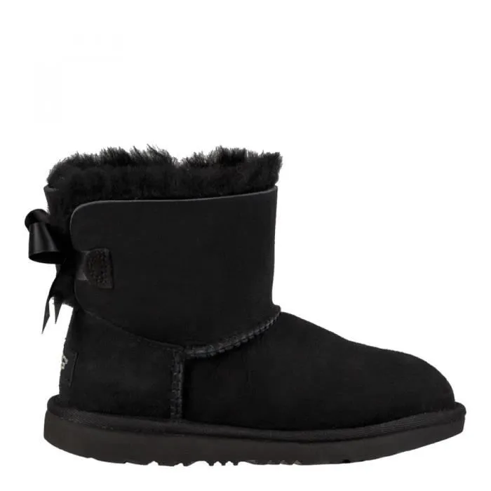 Botte Enfant - UGG - Mini Bailey Bow II - Noir - Peau de mouton - Noeuds de satin-2