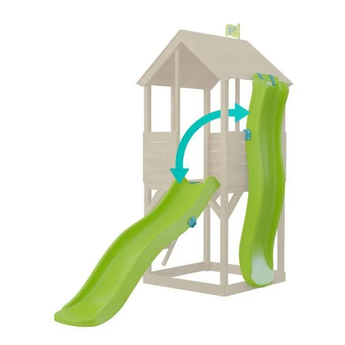 Glissiere 1.75 Cm Tp Wavy Slide Pour Toboggan Enfants Inclus Avec Loquet De Fixation Dim L180 X L36 X H22-1