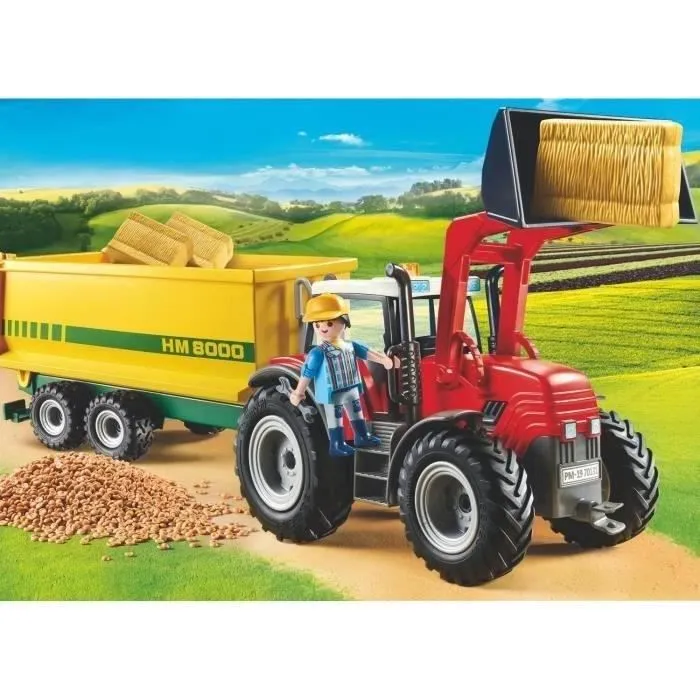 PLAYMOBIL - 70131 - Country La Ferme - Grand tracteur avec remorque-2