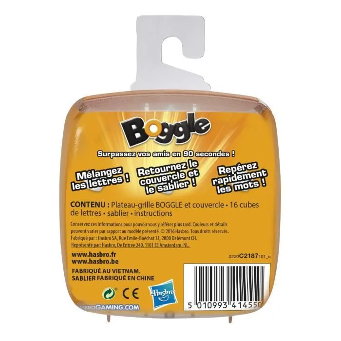 Boggle, Jeu de société de voyage, Jeu de réflexion rapide pour petits et grands, Hasbro Gaming, Dès 8 ans-3