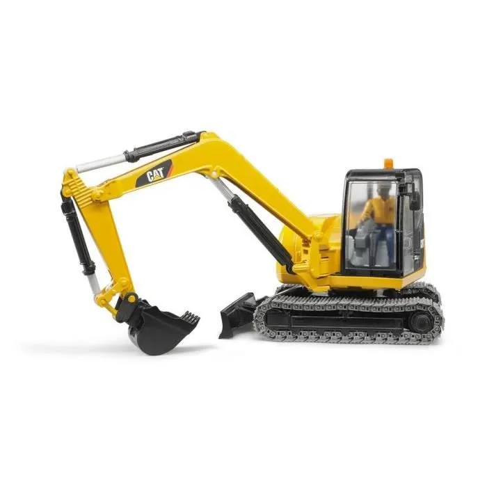 Mini pelleteuse CATERPILLAR BRUDER 2466 - Echelle 1:16 - 41 cm - Jaune-4
