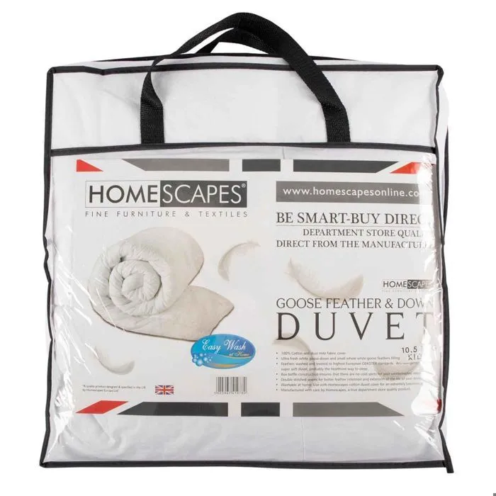 Couette enfant - Homescapes - 120 x 150 cm - 85% plumes d'oie - 15% duvet d'oie - Percale de coton-0