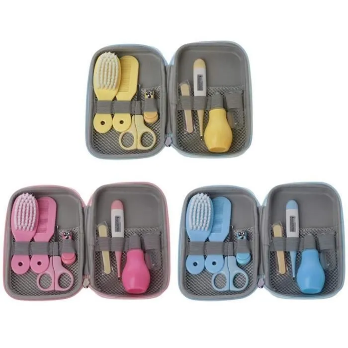 Trousse de Soin Bébé Complete MARQUEUNE, 8 Accessoires (Rose)-3
