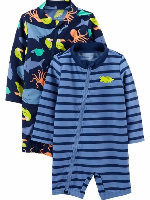 Simple joys by carter's - 6L952210 - Assorted Rashguard-Set Maillot de Bain Une piece (Lot de 2) bebe-garcons-0
