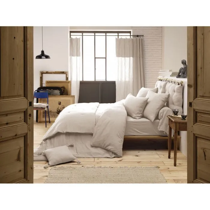 Parure de draps 5 pièces 1 Drap plat 270 x 300 + 1 Drap housse 180 x 200 + 2 Taies 60 x 60 + 1 Taie de Traversin Gaïa Pampa-2