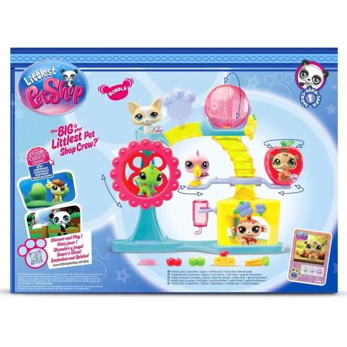 BANDAI - Littlest Pet Shop - Coffret Fun Factory - Ensemble de jeu avec 2 animaux, décor et accessoires - BF00519-5