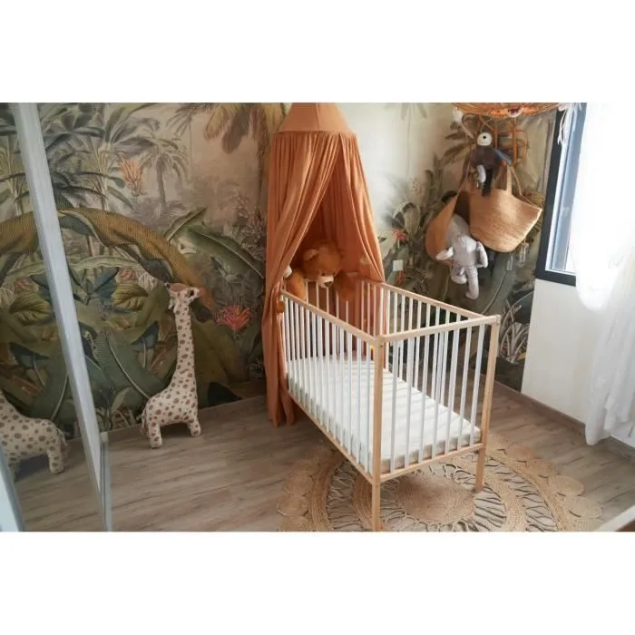 Lit bébé évolutif en bois bicolore gris - Combelle Rémi 60x120cm-1