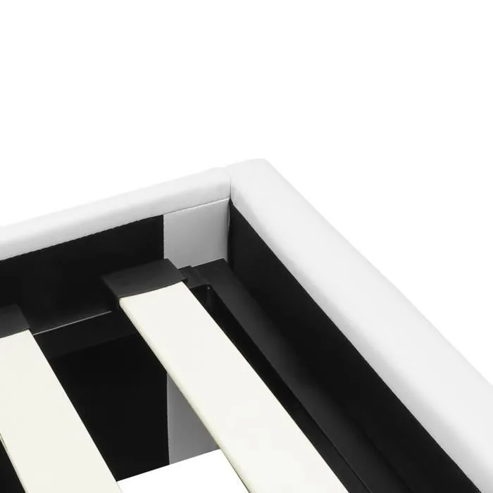 VIRGINIA Lit coffre adulte capitonné avec strass 160x200 cm - Simili blanc - Sommier inclus-7